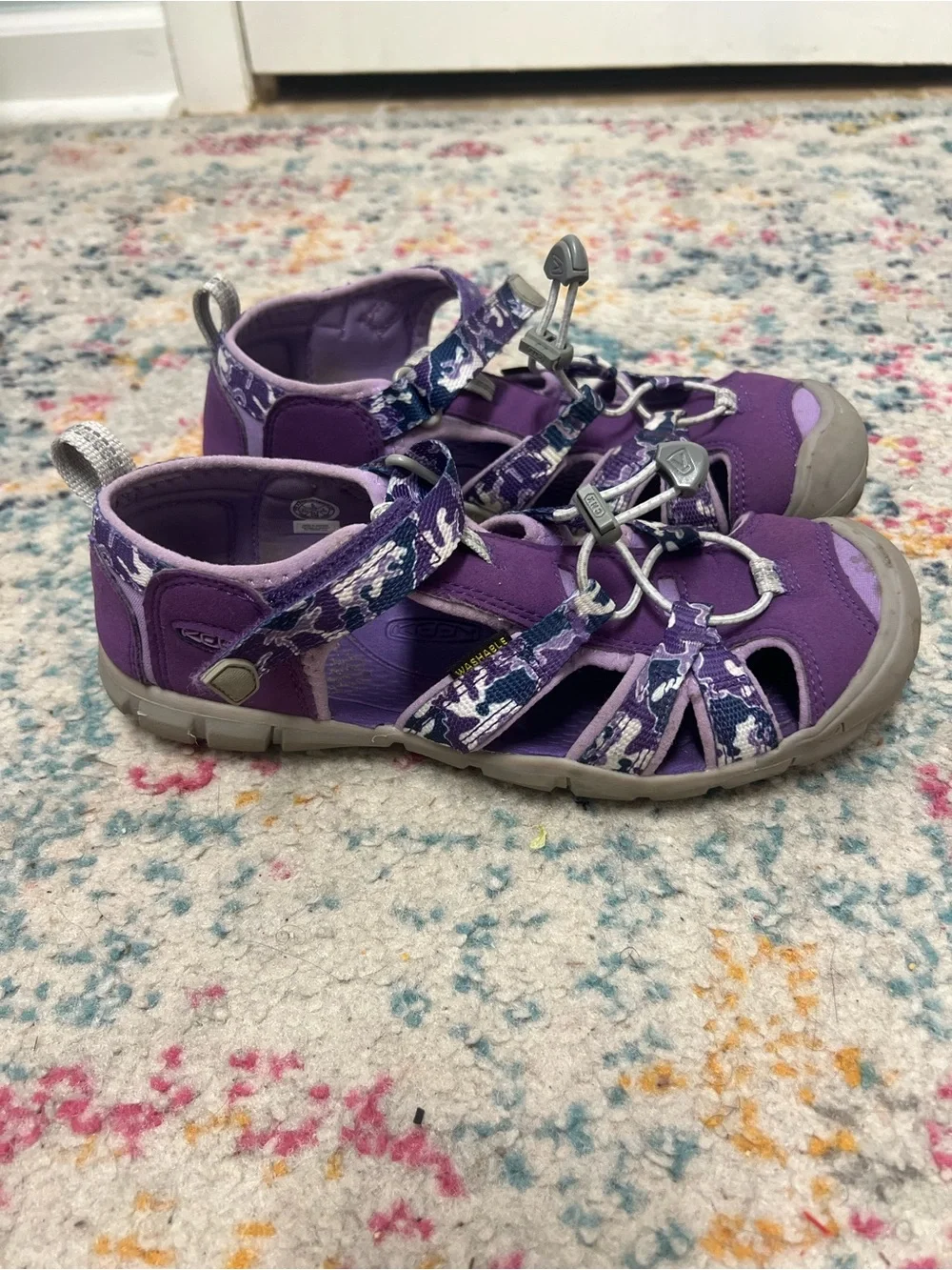 Keen Kids Purple Outdoor Sandals with Gray Accents